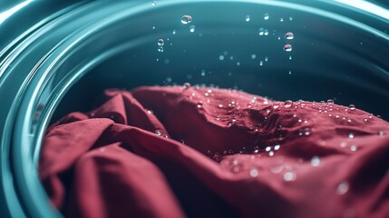 Washing clothes action laundry room high-quality image indoor environment close-up view textiles in motion