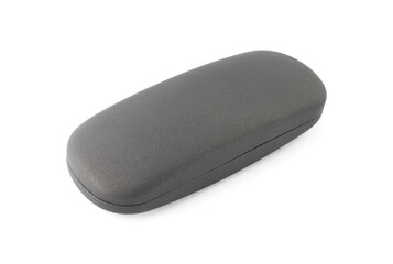 One black glasses case on isolated white