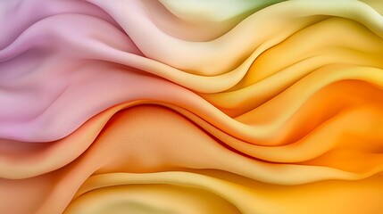 Abstract Pastel Fabric Texture Soft Wavy Pink Orange Yellow Gradient