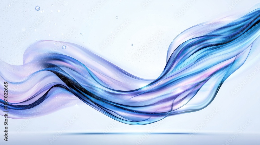 Aufkleber elegant swirling fluid waves in soft pastel colors create a mesmerizing ethereal and tranquil abstra
