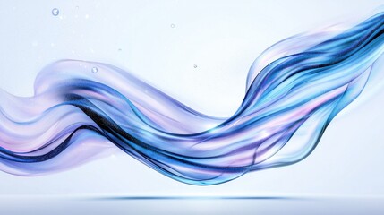 Fototapeta premium Elegant swirling fluid waves in soft pastel colors create a mesmerizing ethereal and tranquil abstract design