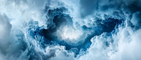 Dramatic Blue Cloudscape With Dark And Light Contrast
