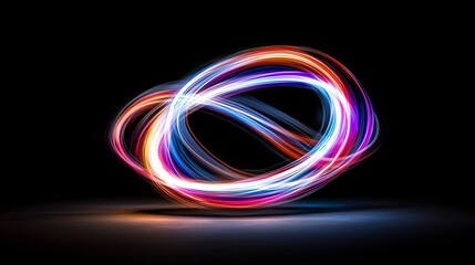 holographic circular graph, with glossy reflections, multicolor glass tone like oil film, over a rich black surface