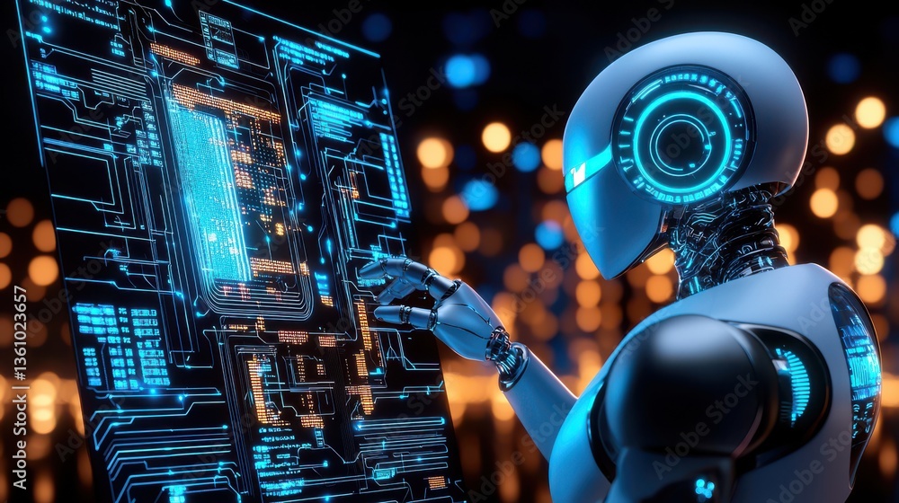 Aufkleber a visually striking and captivating futuristic digital interface showcasing the advanced capabilitie