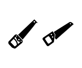Hand Saw Silhouette Black Icon for Carpentry Tools