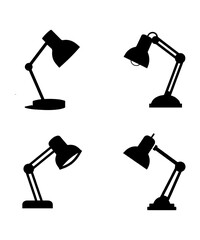 Desk Lamp Silhouette Icons for Lighting and Decor