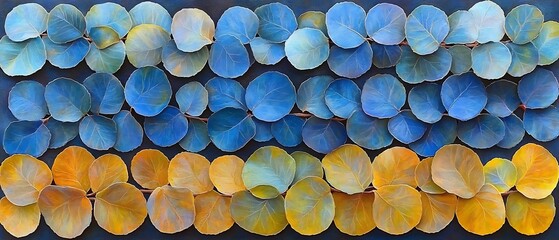 Colorful Eucalyptus Leaves Pattern.