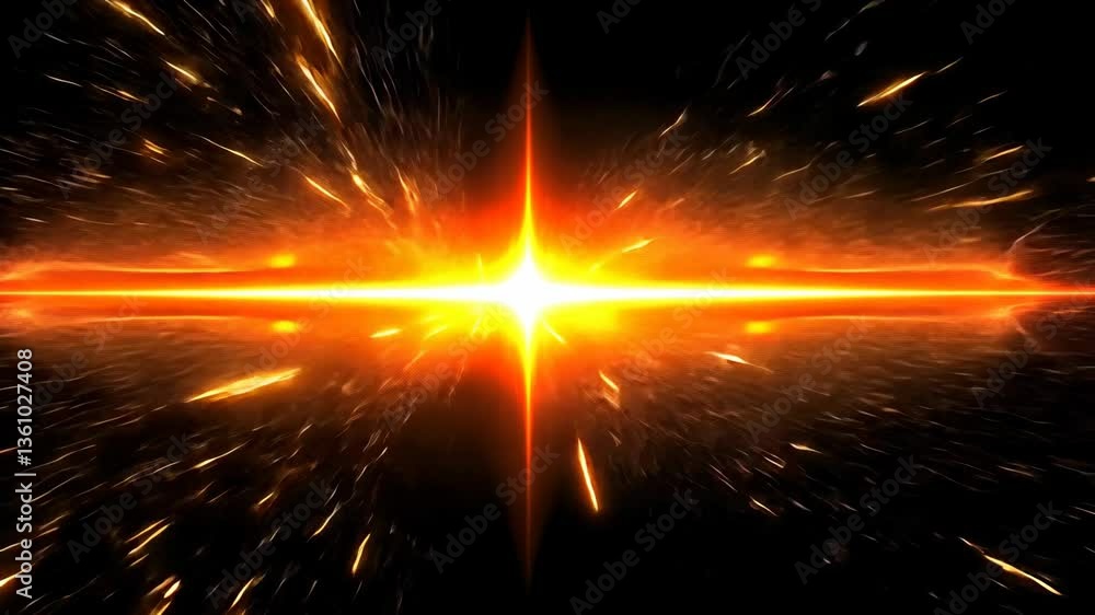 Poster bright explosion with rays of light radiating in all directions creates a stunning visual effect