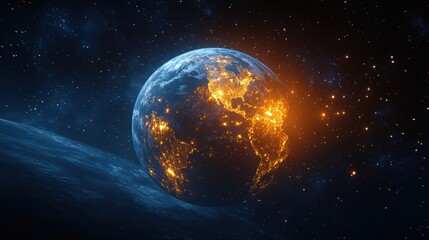 Fototapeta premium Planet earth viewed from outer space.