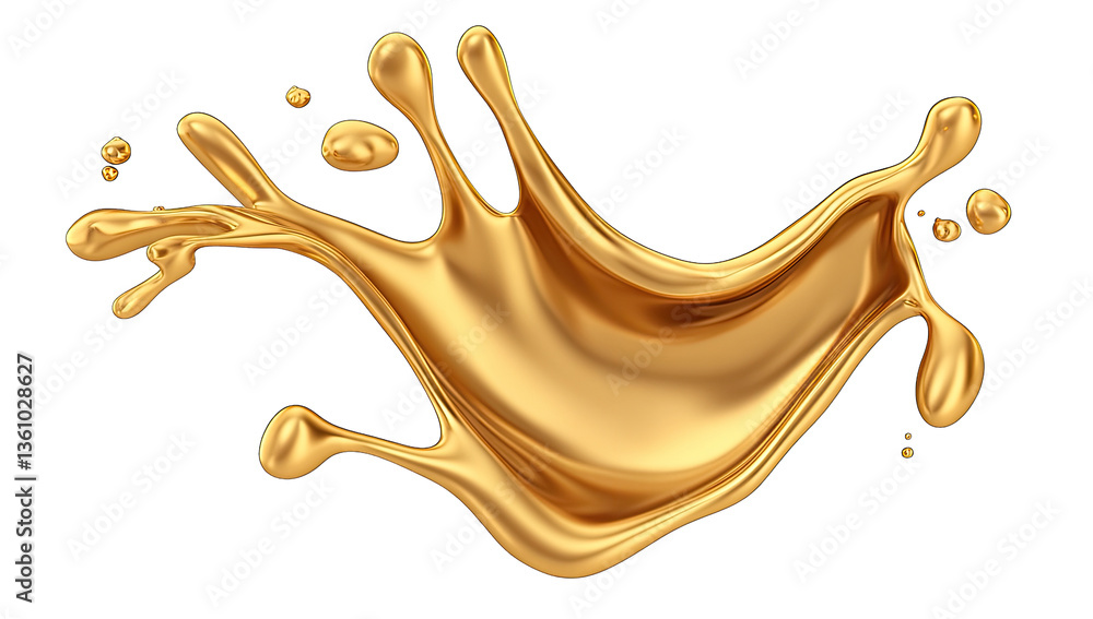 Aufkleber a dynamic splash of golden liquid creating a visually striking e