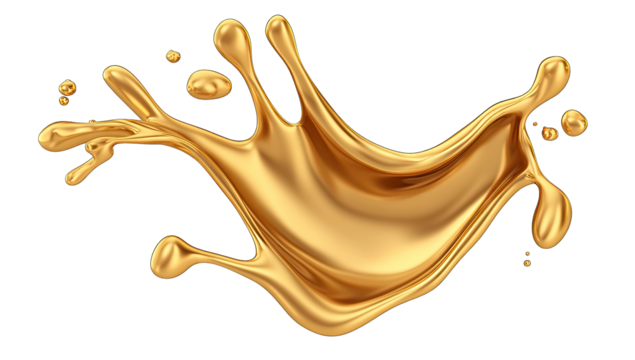 a dynamic splash of golden liquid creating a visually striking e