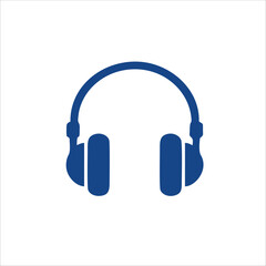 Headphone icon logo with blue color