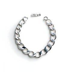 Obraz premium elegant platinum necklace 3D render, fine luxury jewelry