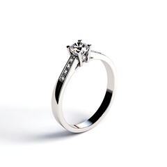 classic cubic zirconia ring 3D render, stylish fine jewelry