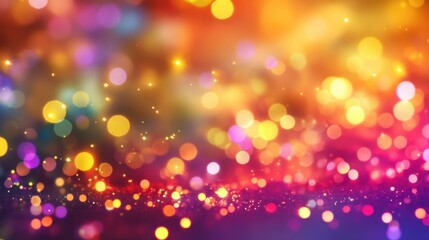 Colorful Background with Blurred Lights, Bokeh Effect, and Dreamy Atmosphere for Creative Art Projects