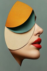 Surreal minimalist cover showcasing the intersection of creativity and imagination through color and light with a unique human profile design