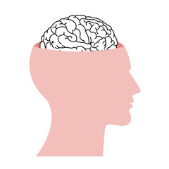 human brain vector illustration in flat style