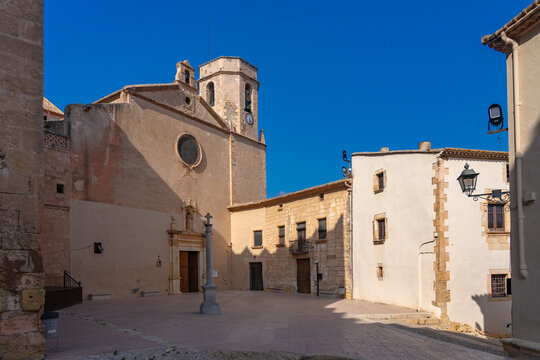 Sant Marti de Altafulla church of the beautiful village of Altafulla in the Golden Coast in the Tarragona province. Spain.