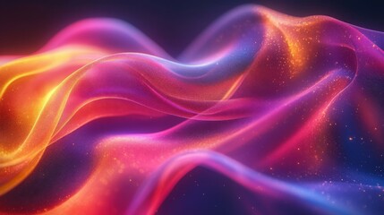 Obraz premium Colorful Abstract Waves with Illuminated Patterns and Soft Textures