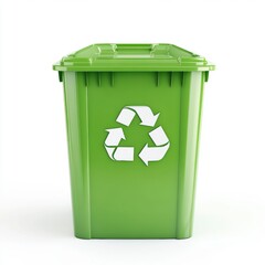 Recycling symbol on recycling bin. Environment conservation concept.