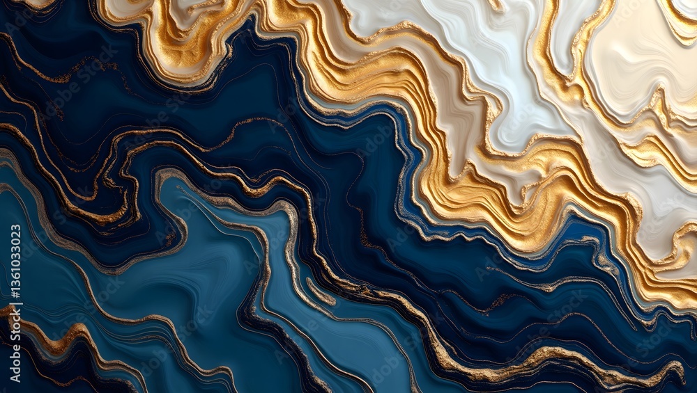Poster wavy blue vector texture with seamless abstract ocean pattern