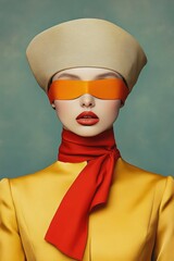Surrealism Meets Minimalism in a Creative Magazine Cover Featuring Bold Colors and Unique Fashion