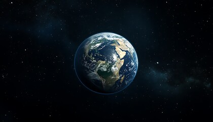 Obraz premium A realistic rendering of planet earth viewed from space