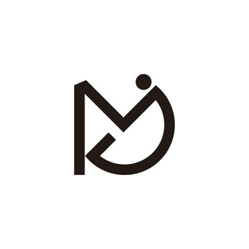 letter md simple geometric lines logo vector