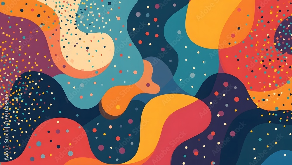Poster vibrant wave vector art with colorful abstract lines and flow design