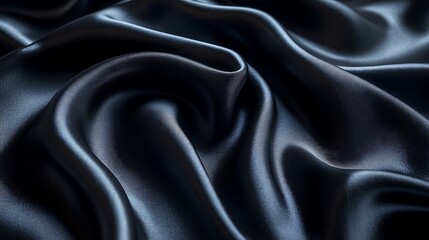 Fototapeta premium Dark Gray Satin Fabric Texture.