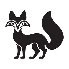 Fox Silhouette with Tribal Design