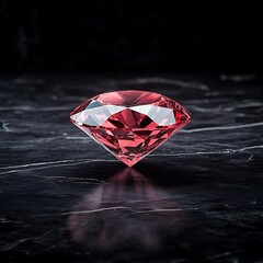 Red Diamond on Dark Marble