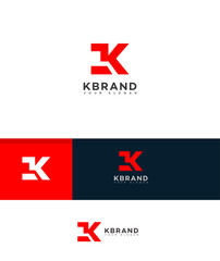 Modern Red K Letter Logo Design for KBrand
