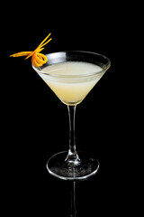 White Lady cocktail on a black background