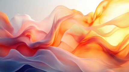 Obraz premium Abstract Colorful Flowing Fabric Waves in Soft Light