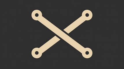 검은 배경에 두 개의 교차된 기하학적 막대 아이콘 AI 생성