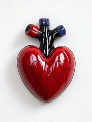 Red Heart Vessel Art Display