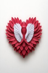 Red Heart Wings Art Piece