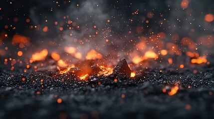 Perfect fire particles embers on background . Smoke fog misty texture, 32 k Resolution