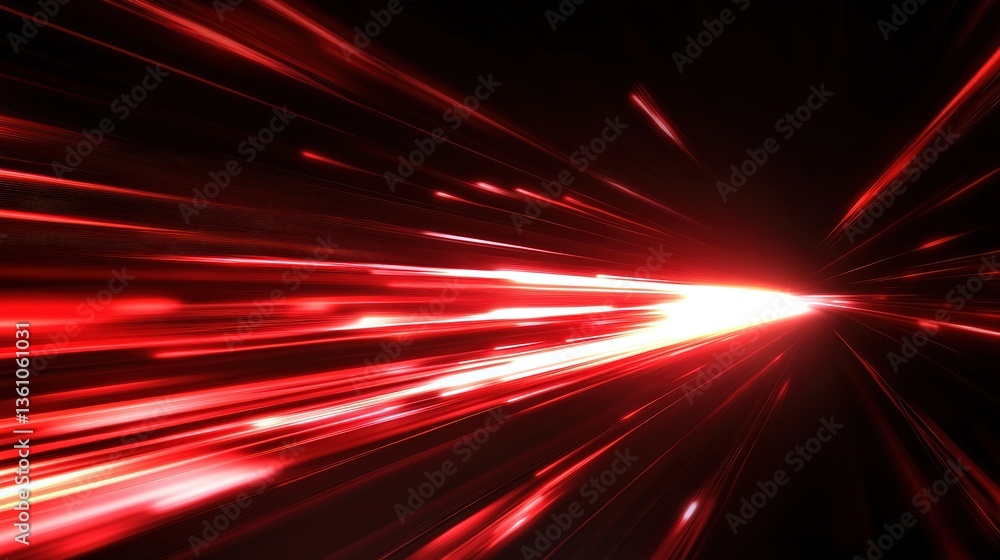 Poster red line of light speed motion background. red fast movement background design faster. concept textu