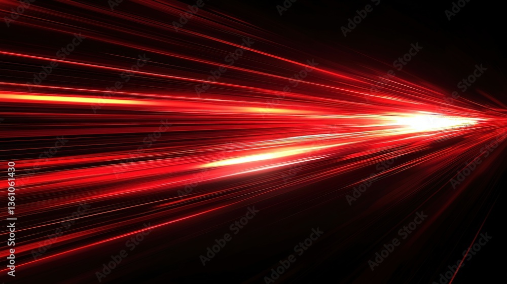 Poster red line of light speed motion background. red fast movement background design faster. concept textu