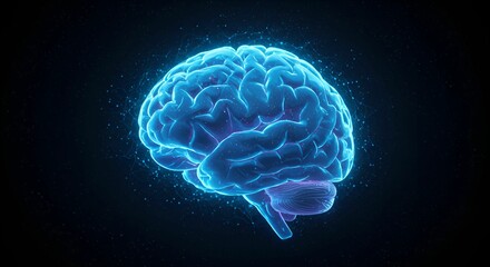 Glowing Human Brain with Neural Connections