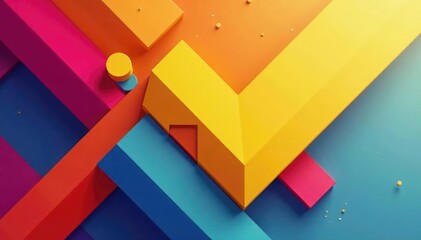 Abstract geometric shapes, vibrant color blocks , squares, texture pattern