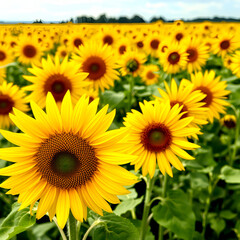 Naklejka premium sunflowers in the field