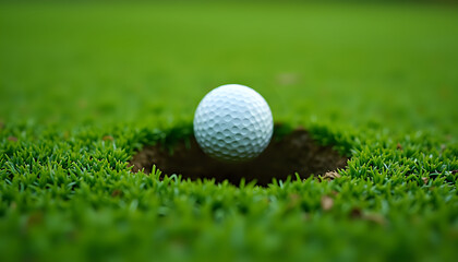 Obraz premium a golf ball on a tee in the green