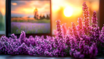 Lavender sunset screen relaxation home