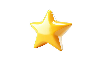 Obraz premium a shiny three-dimensional yellow star sits against a plain white