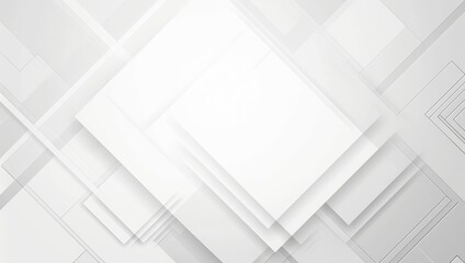 Fototapeta premium Modern white geometric background featuring light gray and white diamond shapes