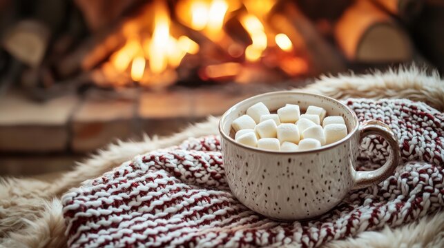 Warm and cozy holiday invitation background with winter themes.