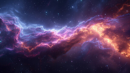 Fototapeta premium A colorful galaxy with a purple and orange cloud